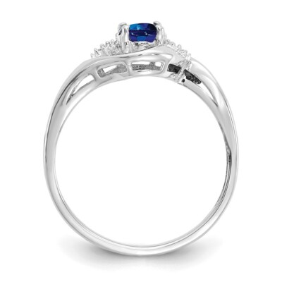 Pre-owned Superdealsforeverything Real 14kt White Gold Sapphire And Diamond Ring S:7