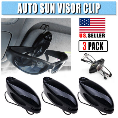 3PCS Car Auto Sun Visor Clip Holder For Glasses Sunglasses Eyeglass Card Moto