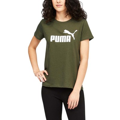 

Футболка Puma Ess Logo Tee Us Womens Size  Casual Tops 586295-21, Зеленый