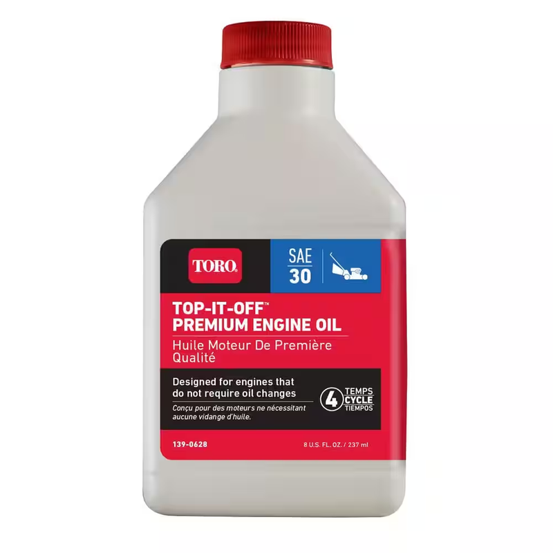 NEW Premium 8oz Lawn Mower Engine Oil Top-it-Off SAE 30 4-Cycle Lubricate Engine