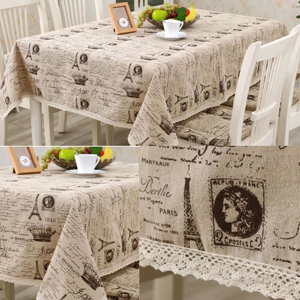 Rectangle Tablecloth Table Cloth Eiffel Tower Printed Home Decor