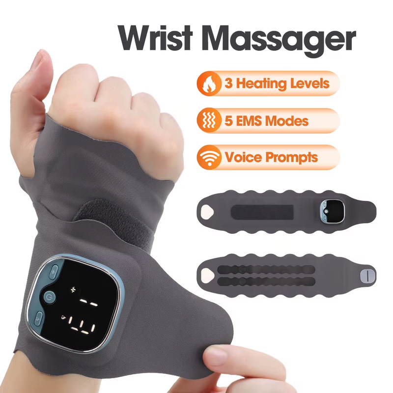 EMS Heating Wrist Massage Pad Thermal Massager Hand Warming Belt Voice Prompts B