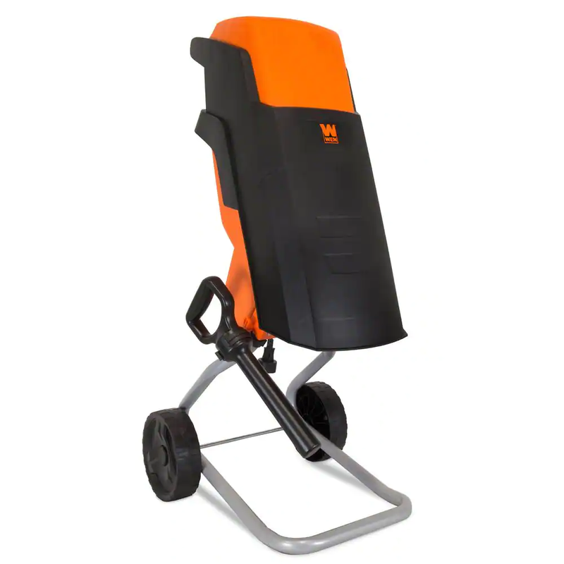 15 Amp Rolling Electric Wood Chipper and Shredder 7 inch Blade & 6 in. Wheels
