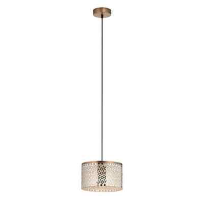 River of Goods Janine 10 in. 1-Light Silver, White and Brass-Colored Shaded Pend