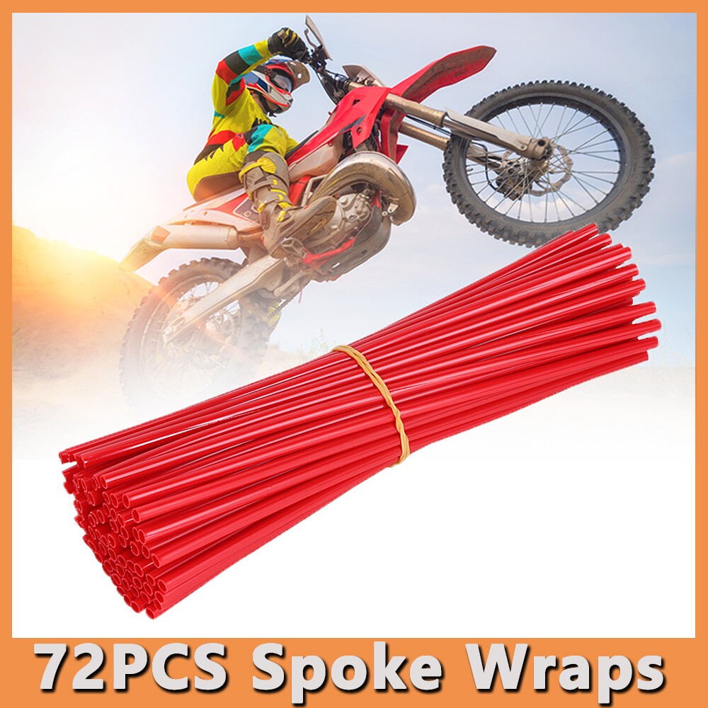For Dirt Bike Motorcycle 72x Spoke Skins Covers Wheel Rim Guard Protector Wraps