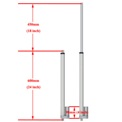 Heavy Duty 1000N 14mm/s Linear Actuator 8''-18'' 220lbs Max Lift Electric DC Motor