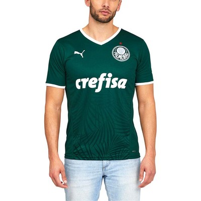 

Футболка Puma Palmeiras Home 22 с V-образным вырезом и короткими рукавами мужская зеленая 76897801, Зеленый, Puma Palmeiras Home 22 V Neck Short Sleeve Soccer Jersey