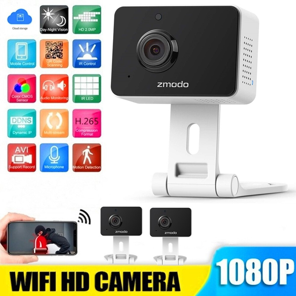 Zmodo 1080p Mini WiFi Camera, Two-Way Audio, Video Baby Monitor HD IR Cam Home