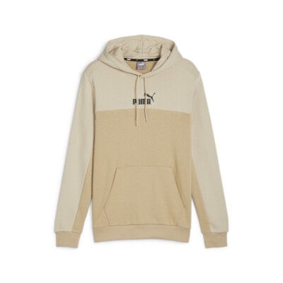 Puma Essentials Блочный пуловер с капюшоном Мужская бежевая повседневная верхняя одежда 84742883