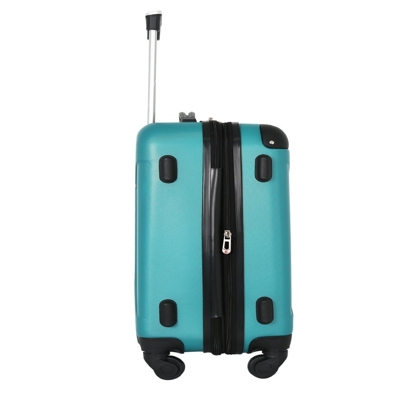 Teal 20 Inch Hardside Expandable Carry On Luggage Rolling Travel Suitcase