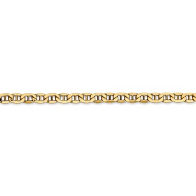 Pre-owned Skyjewelers Real 14kt Yellow Gold 24 Inch 4mm Semi-solid Anchor With Lobster Clasp Chain