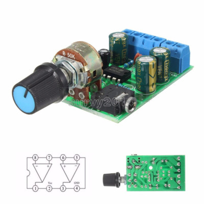DC 1.8-12V TDA2822M 2.0 Channel Stereo Mini AUX Audio Amplifier Board Module AMP