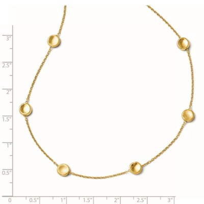Pre-owned Superdealsforeverything Leslie's Real 14kt Yellow Gold Polished And Satin Beaded Necklace; 18 Inch