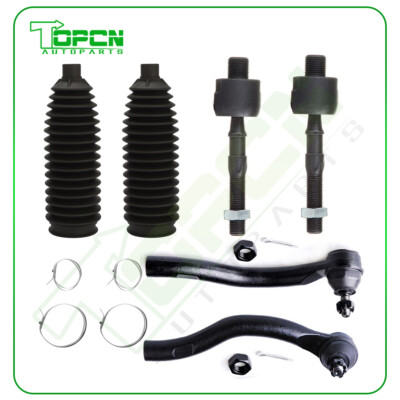 6Pcs Fit For 2003-2007 Honda Accord Front Inner Outer Tie Rod End Linkage Kits