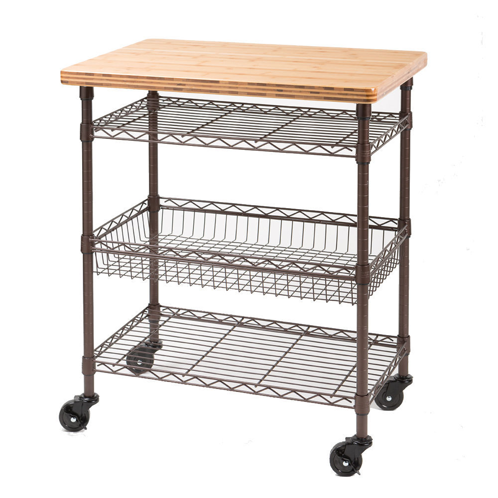 Carros de cocina de bambú