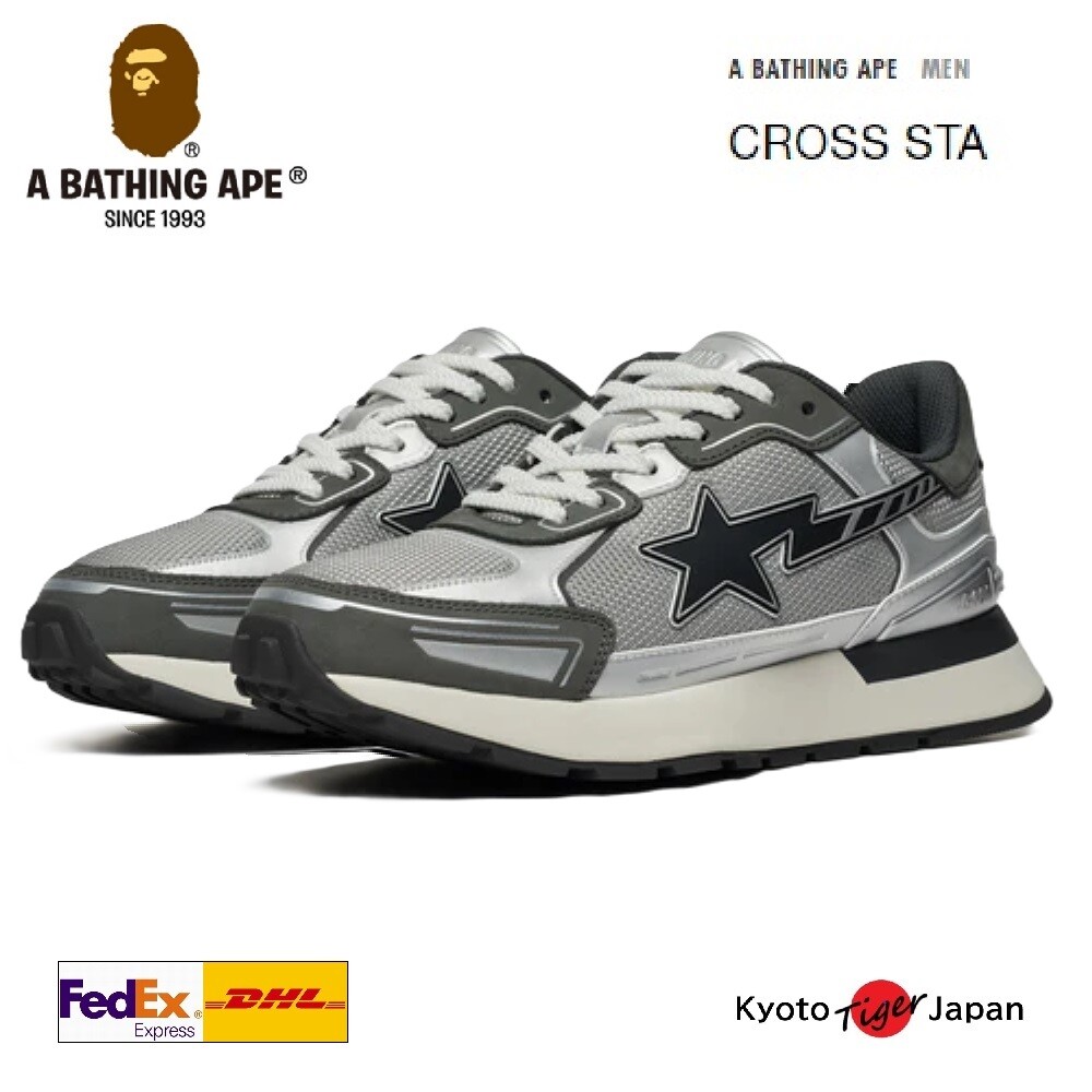A BATHING APE A BATHING APE CROSS STA ( GRAY ) 1K80-191-318 CASUAL SEP 2024 MODEL JAPAN