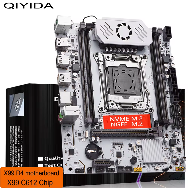 Scheda Madre QIYIDA X99 LGA2011-3 DDR4 TPM 2.0 M.2 NVMe SATA3 USB3 Xeon E5 V3.