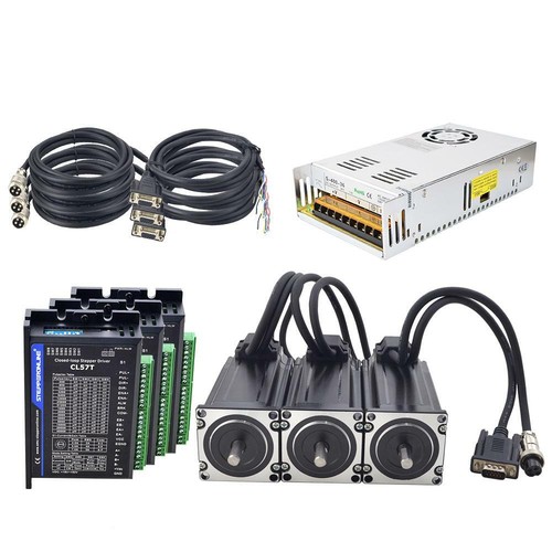 3 Axis Nema 23 Closed Loop Stepper Motor 425oz.in & Servo Driver CL57T CNC Kit