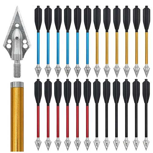Pistol Crossbow Bolts 6.5" Aluminium Shaft Arrows Broadhead Hunting Mini Archery