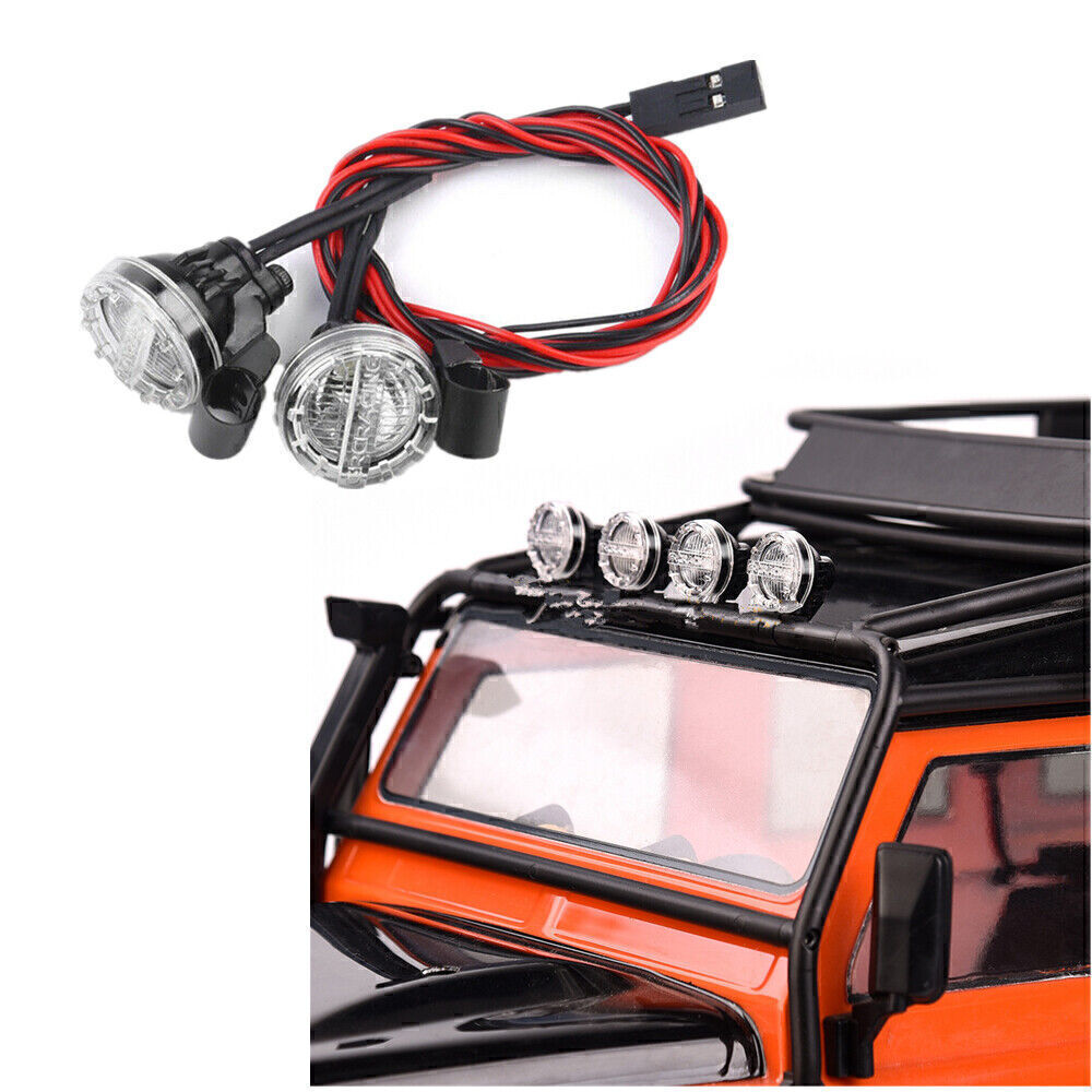 DIY Round LED Roof Light Spotlight for Axial TRX4 SCX10 1/10 1/8 RC Crawler Car