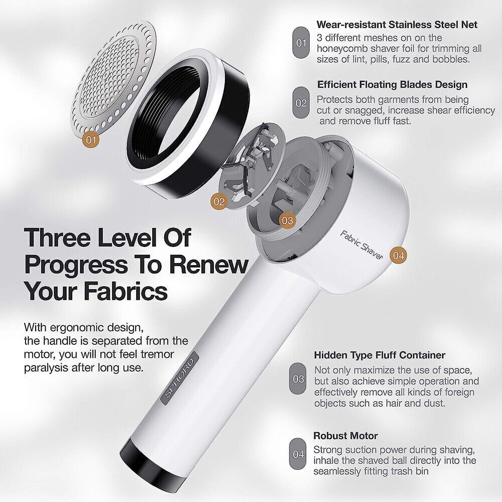 Electric Portable Shaver Sweater Pill Defuzzer Fuzz Balls Remover for Clothes US