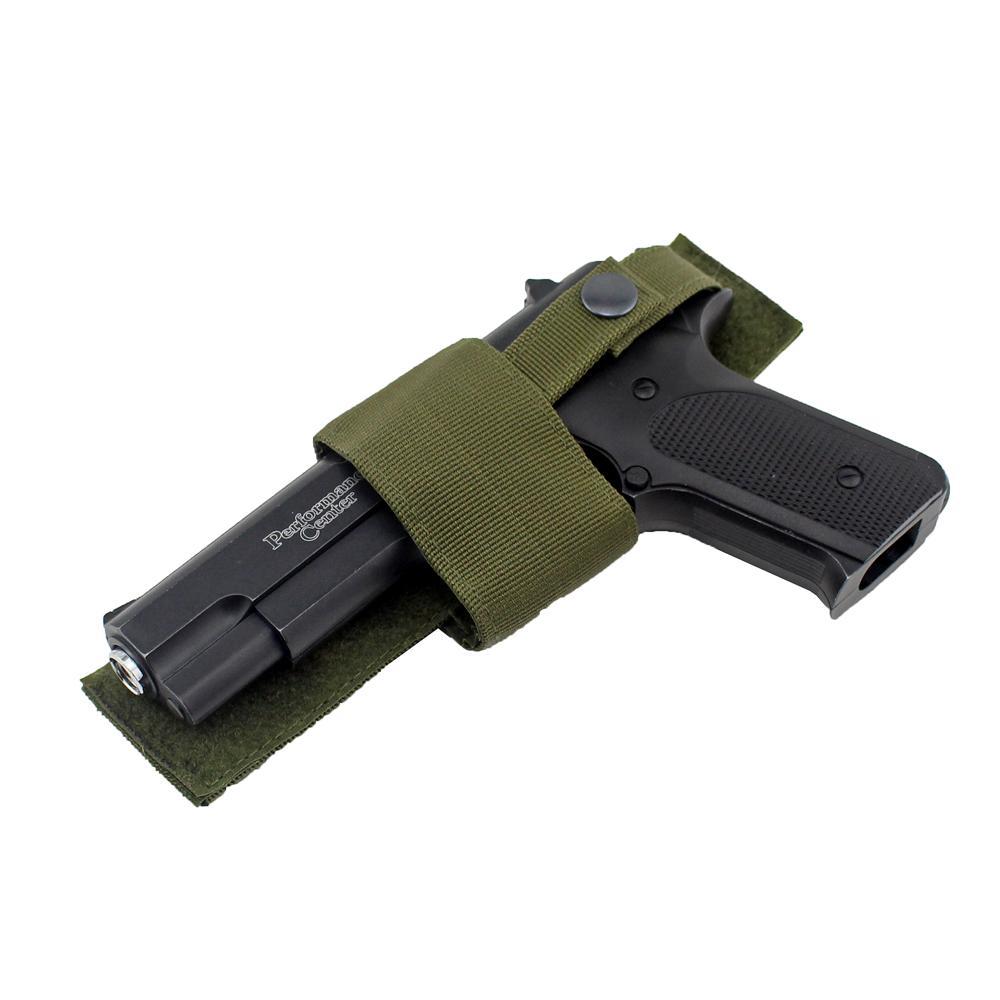Universal Adjustable Pistol Holster With Hook Loop Botton Snap Closure