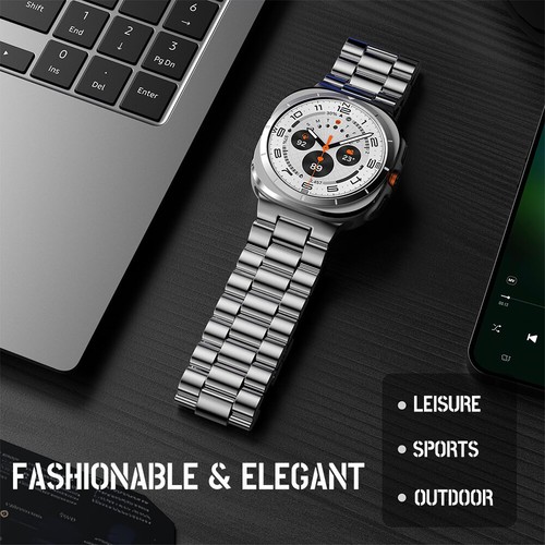 For Samsung Galaxy Watch 7 Ultra 47mm Stainless Steel Metal Band Strap Bracelet