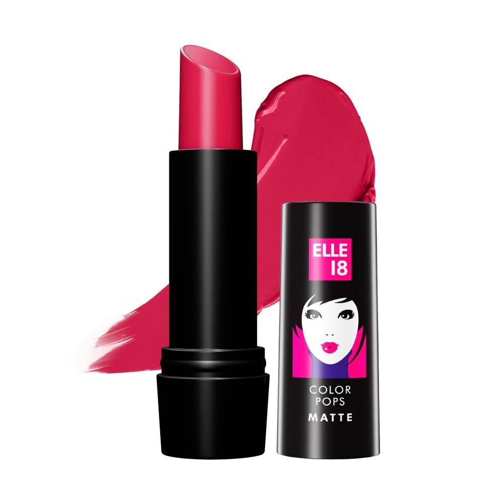 Elle 18 Color Pop Matte Lip Color P23 Deep Pink 4.3g - High Color Payoff