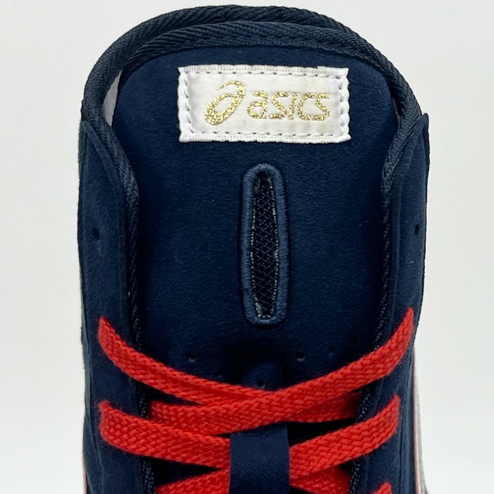 Pre-owned Asics 1083a001  Wrestling Shoes Navy×silver Gray×red Ex-eo Successor [us7.5-11.5]