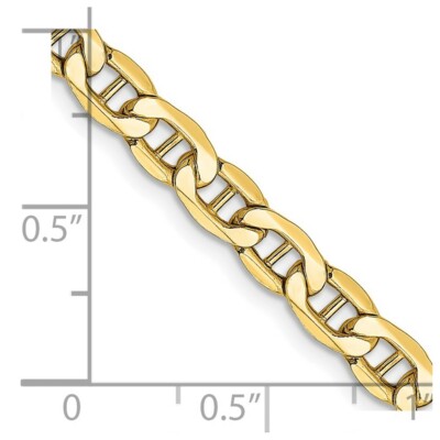 Pre-owned Skyjewelers Real 14kt Yellow Gold 18 Inch 4.75mm Semi-solid Anchor With Lobster Clasp Chain