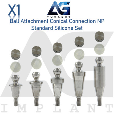 Ball Attachment Standard Silicone Cap Set Conical Connection NP System 2.25mm