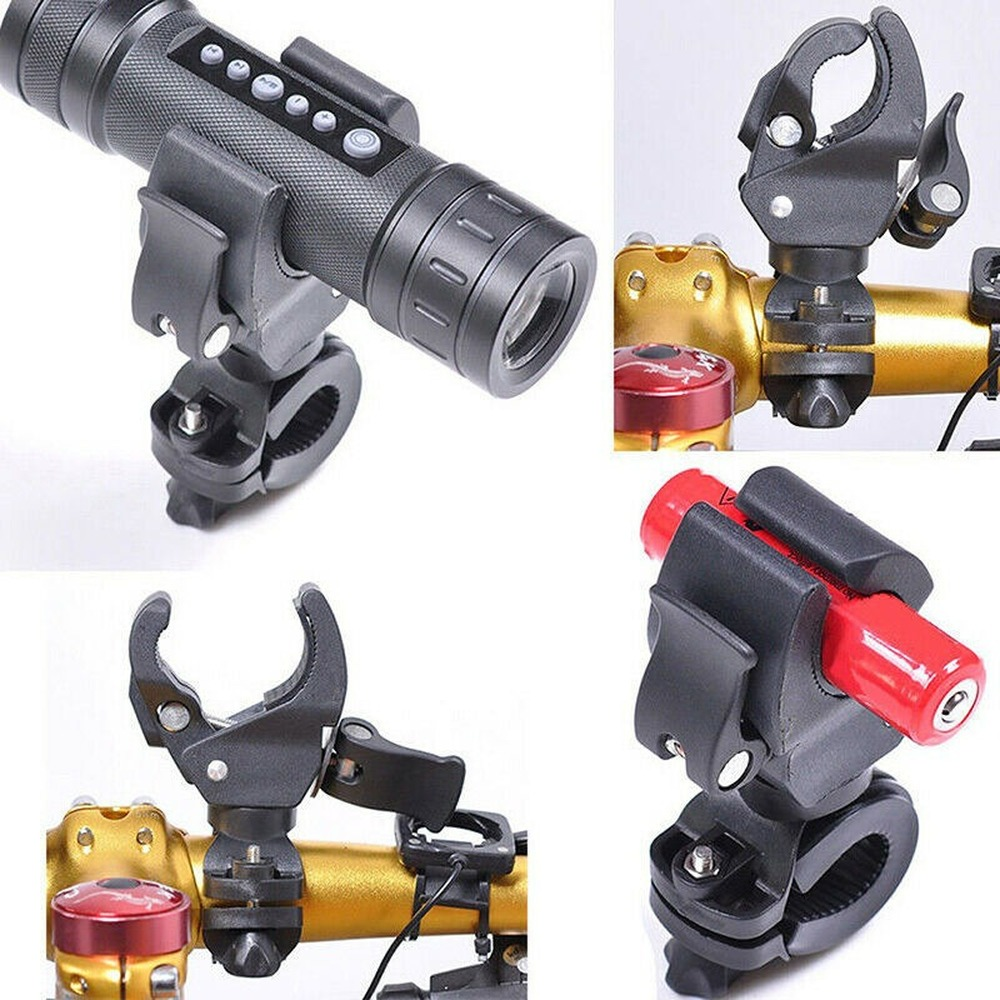 MTB Bicycle Bike Handlebar Mount Bracket Flashlight Torch Clip Holder Clamp US