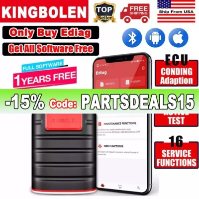 KINGBOLEN Ediag Bidirectional OBD2 Scanner Diagnostic Tool ECU Coding AutoVIN