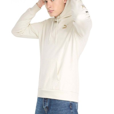 

Puma Classics Brand Love Graphic Pullover Hoodie Mens Off White Повседневная верхняя одежда