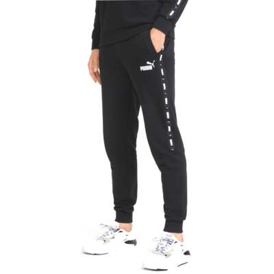 

Puma Ess+ Tape Sweatpants Мужские черные повседневные спортивные штаны 847388-01, Черный, Puma Ess+ Tape Sweatpants