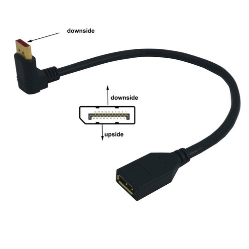 Angled Displayport Dp 1 4 Extension Cable 144hz Male To Female For Hp Dell Asus Ebay