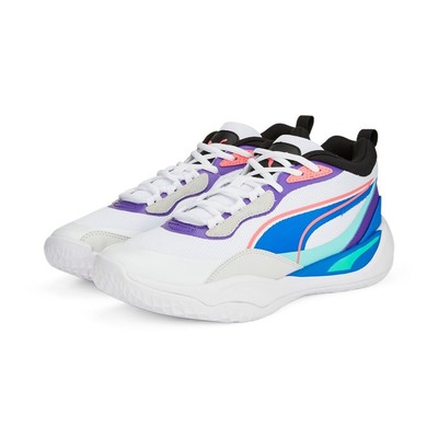 Pre-owned Puma Shoes Basketball Men  Playmaker Pro 37757218 White-violet-blue In Multicolor