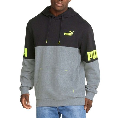 Puma Power Colorblock Pullover Hoodie Мужская серая повседневная верхняя одежда 848009-03