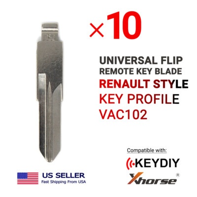 10x Flip Remote Key Blades Xhorse and Keydiy Renault Type VAC102