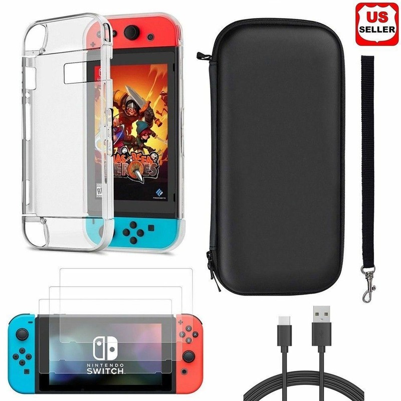 Accessories Case Bag+Shell Cover+Charging Cable+Protector for Nintendo Switch