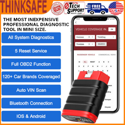 Thinksafe Car Bluetooth OBD2 Scanner Full System ABS SRS Oil EPB TPMS Diagnostic
