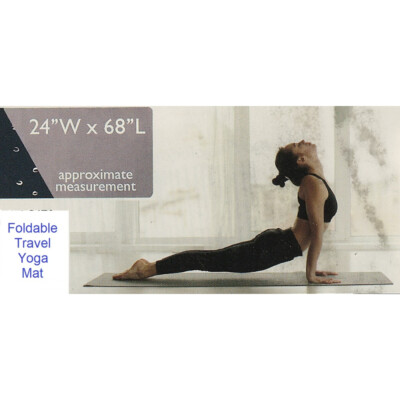 Folding Yoga Mat Travel Mat 24'' x 68'' Yoga Pilates Workout Fitness Exercise Mat