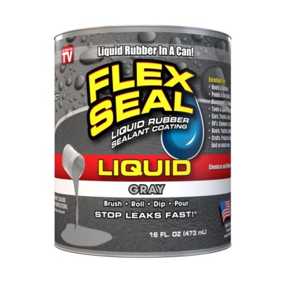 Flex Seal Liquid - Liquid Rubber Sealant Coating - Large 16oz (Gray)