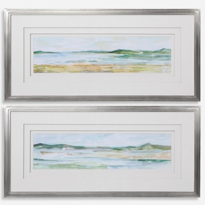 Uttermost 41594 Panoramic Seascape - 45.88 inch Framed Print (Set of 2)