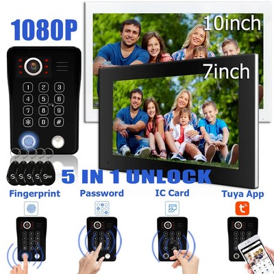 Fingerprint Unlock Wifi Doorbell Video Intercom System For Home Touch Monitor