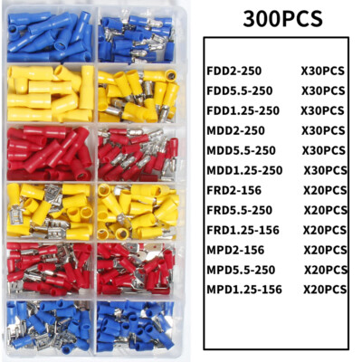 480/280pcs Insulated Electrical Wire Terminals Crimp Spade Connectors Plier Kit