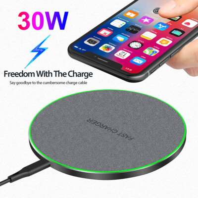 30W Wireless Charger Fast Charging Mat For Samsung S24 S23+ S22 S21 Z Flip6 Fold