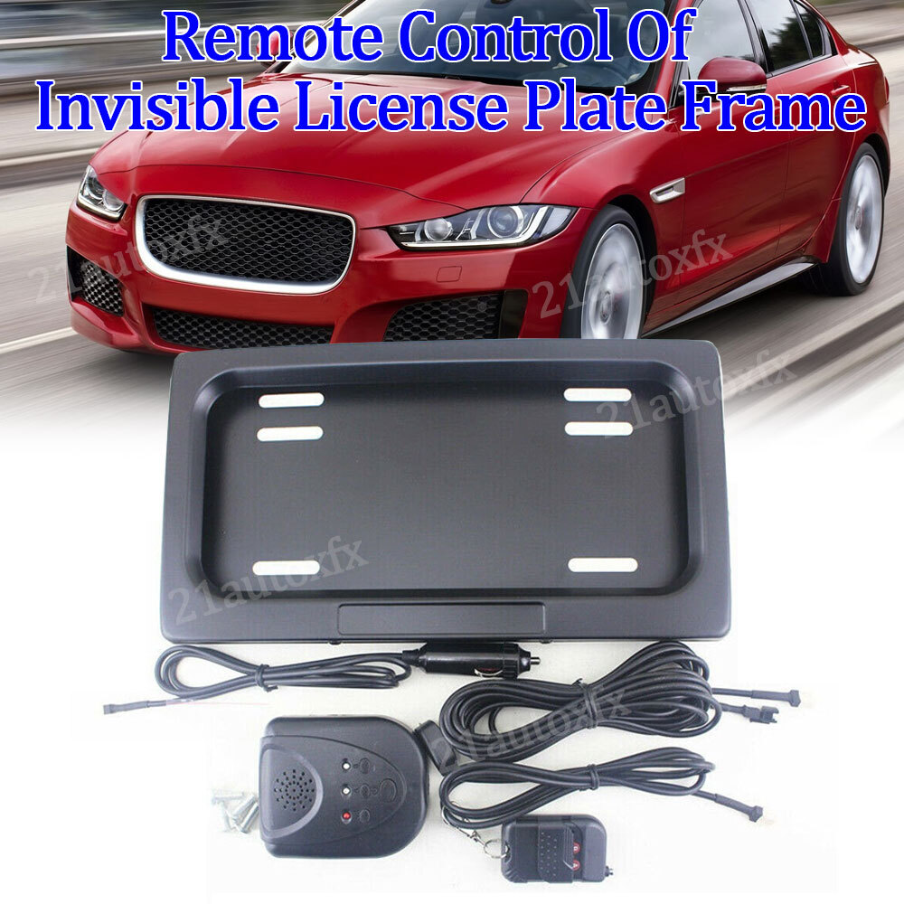 Universal Hide-Away Shutter License Plate Frame Cover Fit El