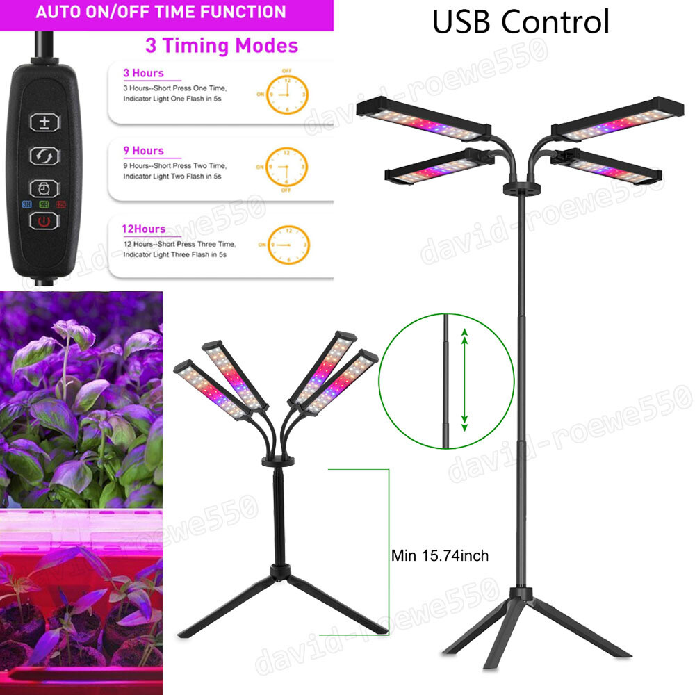 With Stand For Indoor Plants Full Spectrum Plant Grow Lamp 4 Head