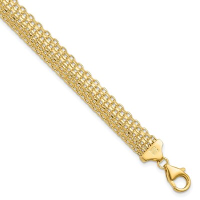 Pre-owned Superdealsforeverything Real 14kt Yellow Gold Polished Chain Bracelet; 7.5 Inch; Lobster (fancy) Clasp